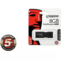 Флешка Kingston 8Gb DataTraveler 100 Generation 3 USB3.0 (DT100G3/8GB) Black - мініатюра 4