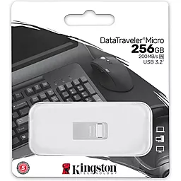 Флешка Kingston 256 GB DataTraveler Micro USB 3.2 Metal (DTMC3G2/256GB) - миниатюра 3