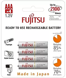 Акумулятор Fujitsu Ni-MH AAA/HR03 750mAh BL 4шт 1.2 V