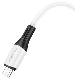 Кабель USB Borofone BX79 Silicone Charging 2.4A micro USB Cable White - миниатюра 2