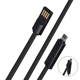 USB Кабель Yoobao YB-407 Colourful 2-in-1 USB to Lightning/micro USB cable black - мініатюра 2