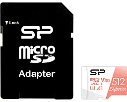 Карта пам'яті Silicon Power 512 GB microSDXC UHS-I (U3) V30 A1 V30 Superior + SD adapter (SP512GBSTXDV3V20SP)