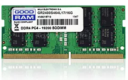 Оперативна пам'ять для ноутбука GooDRam 16GB SoDIMM DDR4 2400 MHz (GR2400S464L17/16G)