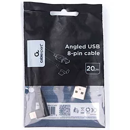 Кабель USB Cablexpert USB Lightning 0.2м Угловой Чёрный (CC-USB2-AMLML-0.2M) - миниатюра 3