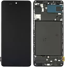 Дисплей Samsung Galaxy A71 A715 з тачскріном і рамкою, (TFT, без функції відбитка пальця), Black