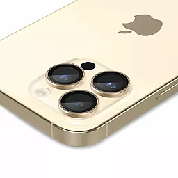 Защитное стекло Spigen EZ Fit Optik Pro на камеру для Apple iPhone 15 Pro, iPhone 15 Pro Max (2 шт.) Gold (AGL05598) - миниатюра 3