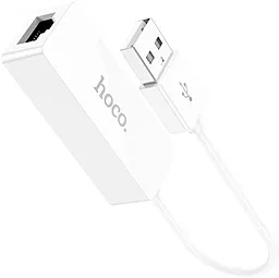 Сетевая карта Hoco UA22 Ethernet Adapter USB-A to RJ45 до 100 Мбит/c White - миниатюра 3
