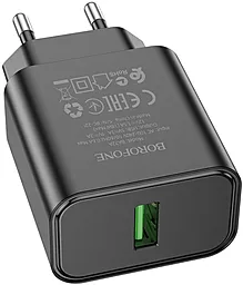 Сетевое зарядное устройство Borofone BA72A Spring 18W QC3.0 USB-A Black - миниатюра 3