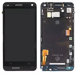 Дисплей HTC One M7 801 (801e) с тачскрином и рамкой, оригинал, Black