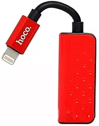 Аудіо-перехідник Hoco LS12 Dual Lightning Red