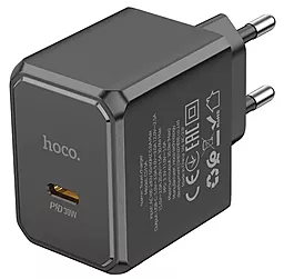 Сетевое зарядное устройство Hoco CS15A 30w PD USB-C home charger + USB-C to lightning cable black - миниатюра 6
