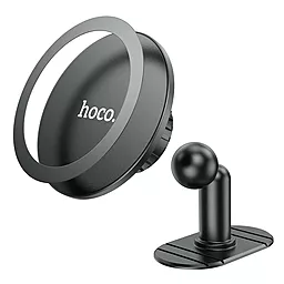 Автодержатель магнитный Hoco H13 Fine jade ring (center console) Black - миниатюра 2