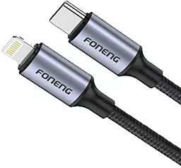 Кабель USB PD Foneng X95 20w 3a 1.2m USB Type-C - Lightning cable black (X95-CA-TCIP) - миниатюра 4