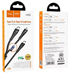 Кабель USB PD U102 100w 5a USB Type-C - Lightning/Type-C cable black - миниатюра 6