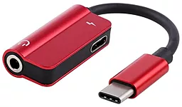 Аудіо-перехідник ExtraDigital USB Type-C to 3.5mm Jack / USB Type-C Red (KBA1761)