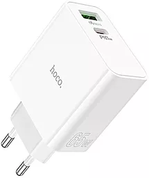 Сетевое зарядное устройство Hoco C113A Awesome 65W PD USB-A-C White - миниатюра 2