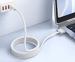 Кабель USB Hoco X103 Magnetic 140w 5a 2m MagSafe 3 cable white - миниатюра 7