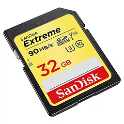 Карта пам'яті SanDisk SDHC 32GB Extreme Class 10 UHS-I U3 V30 (SDSDXVE-032G-GNCIN) - мініатюра 2