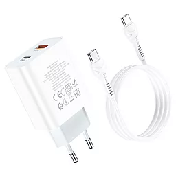 Сетевое зарядное устройство Hoco C97A PD/QC3 20W 3A + USB C-C Cable White - миниатюра 5