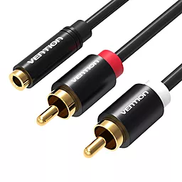 Аудио кабель Vention AUX mimi Jack 3.5 мм - 2xRCA F/М 1 м cable black (9VAB-R01-B100)