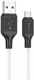 Кабель USB Hoco X90 Cool Silicone 2.4A micro USB Cable White
