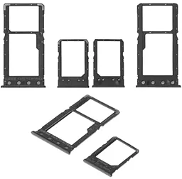 Держатель (лоток) Сим карты Xiaomi Redmi 6 / Redmi 6A и карты памяти Dual SIM, комплект 2 шт. Black - миниатюра 2