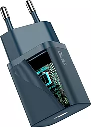 Сетевое зарядное устройство Baseus Super Si Quick Charger 20W 3A QC/PD USB-C + USB-C-Lightning Cable Blue (TZCCSUP-B03) - миниатюра 5