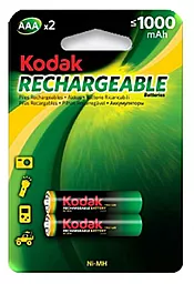 Аккумулятор Kodak Rechargeable AAA/HR03 NiMh 1000 mAh BL 2шт