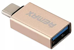 OTG переходник Remax USB AF - USB Type C Gold (RE-OTG1 / RA-OTG1)