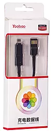Кабель USB Yoobao YB-407 Colourful 2-in-1 USB to Lightning/micro USB cable black - миниатюра 3