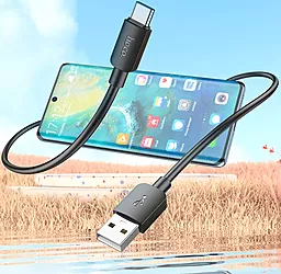 Кабель USB Hoco X96 27w 3a 0.25m USB Type-C cable black - миниатюра 5