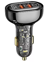 Автомобільний зарядний пристрій Usams US-CC159 Digital Display 2USB/USB-C PD&QC3.0 80W 3A Transparent Black