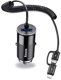 Автомобильное зарядное устройство Baseus F629-1 USB Type-C+Lightning Cable 12В 2.4А Black (CCALL-EL01) - миниатюра 3
