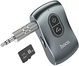 Bluetooth адаптер Hoco E73 Tour Car AUX BT5.0 Receiver Metal Gray - миниатюра 4