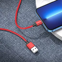 Кабель USB Borofone BX87 Sharp 2.4A Lightning Cable Red - миниатюра 4