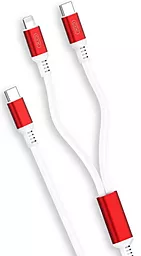 Кабель USB PD XO NB136 18W 2-in-1 USB Type-C - Lightning/Type-C cable white/red