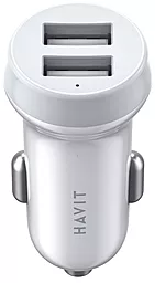 Автомобильное зарядное устройство Havit HV-CC2008 12W 3.1A 2xUSB-A White - миниатюра 2