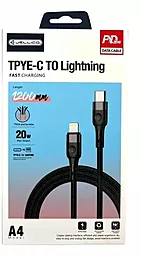 Кабель USB PD Jellico A4 20w 3a USB Type-C - Lightning cable black (RL066380) - миниатюра 2