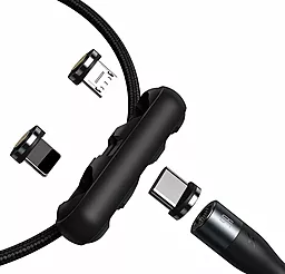 Кабель USB Baseus Zinc Magnetic 5A 3-in-1 USB to Type-C/Lightning/micro USB cable black/brey (CA1T3-BG1) - миниатюра 3