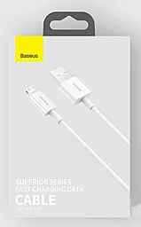Кабель USB Baseus Superior Series 2.4A 2M Fast Charging Lightning Cable  White (CALYS-C02) - миниатюра 4