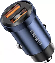 Автомобильное зарядное устройство Essager 30W 3А Gyroscope Mini Charger USB-A-A Blue (ECC2A-TL03) - миниатюра 3