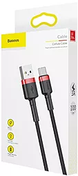 Кабель USB Baseus Cafule 3A USB Type-C Cable Red/Black (CATKLF-B91) - миниатюра 8