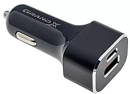 Автомобильное зарядное устройство с быстрой зарядкой Grand-X 36w PD3.0/QC3.0 USB-C/USB-A ports home charger black (CH-29) - миниатюра 4