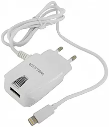 Сетевое зарядное устройство Walker WH-13 1a USB-A car charger + Lightning cable white