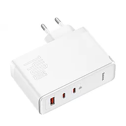Сетевое зарядное устройство Baseus GaN5 Pro 140w 2xUSB-C/USB-A зorts + USB-C/USB-C 240w cable white (CCGP100202) - миниатюра 3