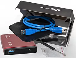 Карман для HDD Frime SATA 2.5" USB 3.0, Metal, Red (FHE23.25U30) - миниатюра 3