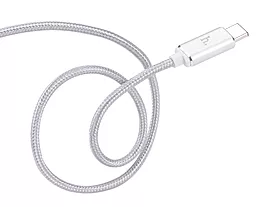 USB Кабель Hoco UPT01 Braided USB Type-C Cable Silver - мініатюра 2