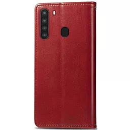 Кожаный чехол книжка GETMAN Gallant (PU) для Samsung Galaxy A21 (Красный) - миниатюра 2