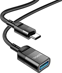 OTG-переходник Hoco U107 USB 3.0 Type-C USB 1.2м Black - миниатюра 3