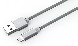 Кабель USB LDNio Lightning round 2.1A Grey (LS08) - миниатюра 2